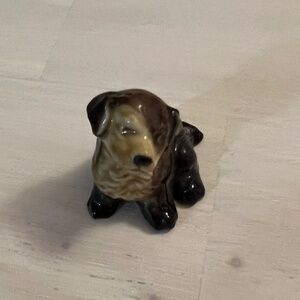 Vintage Wade Whimsies Miniature Puppy Dog Brown Mongrel Figurine